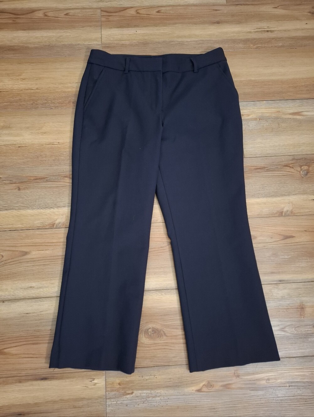 Talbots Cropped Dress Pants Women's 10 Navy Blue Straight Leg